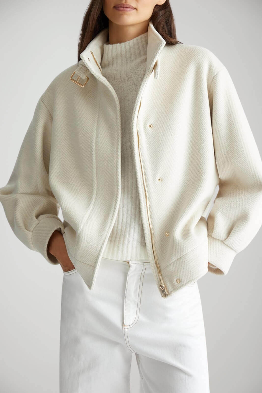 Cappotto in panno da donna spinato Liu Jo fronte 1