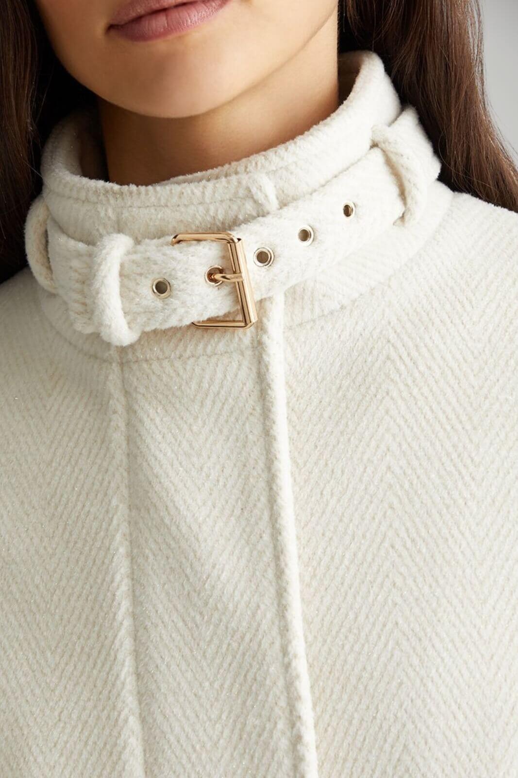 Cappotto in panno da donna spinato Liu Jo dettaglio tessuto