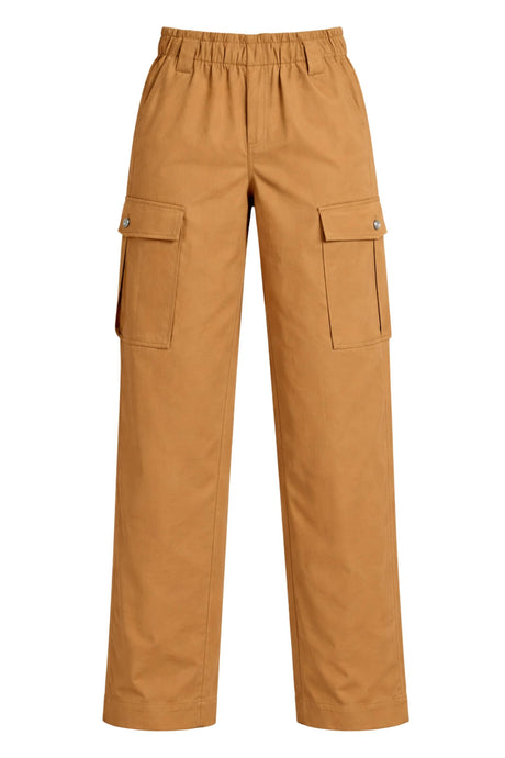 Pantaloni donna Liu Jo con tasche cargo in lyocell tinta unita color sabbia