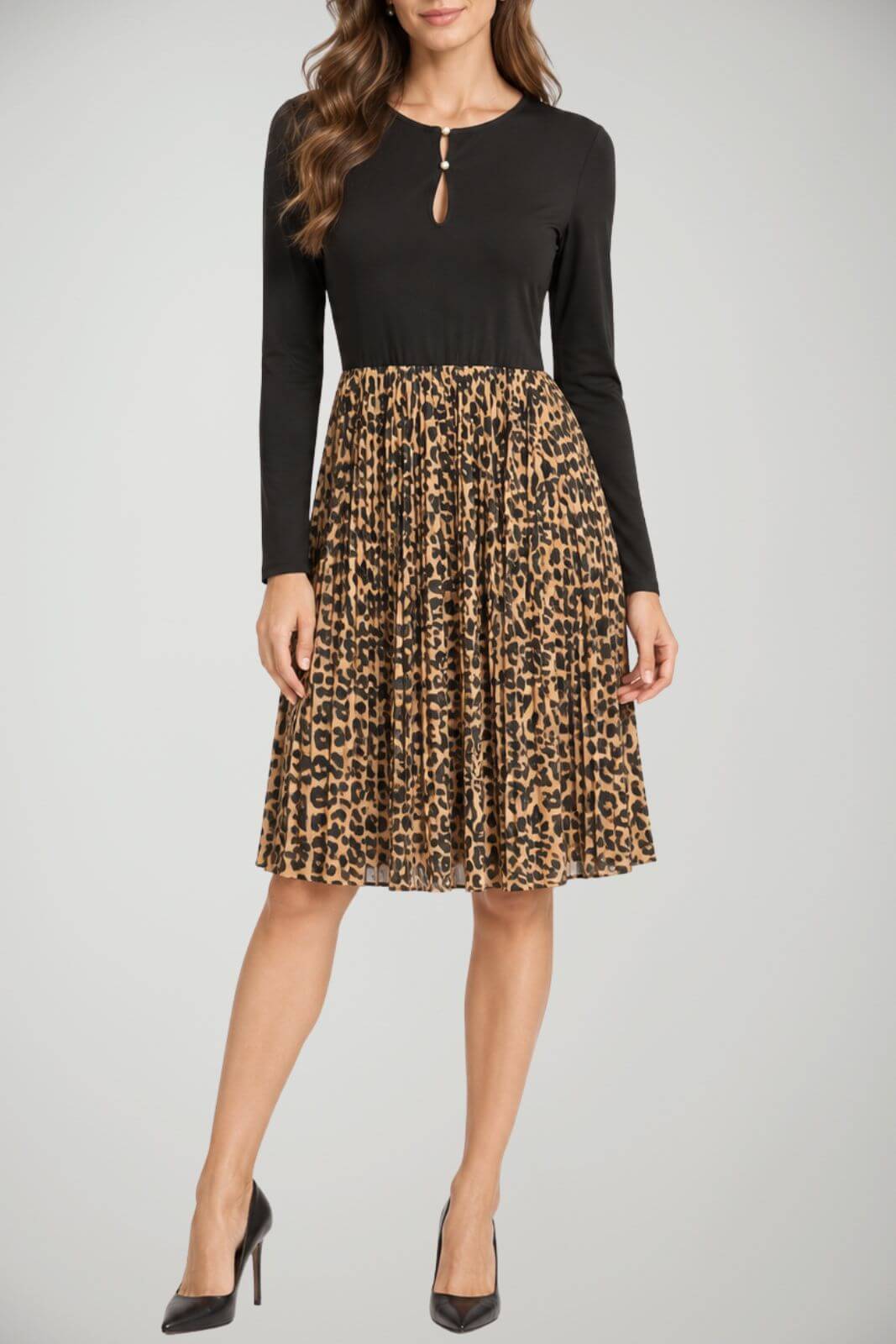 Liu Jo Abito Donna con gonna plissettata animalier