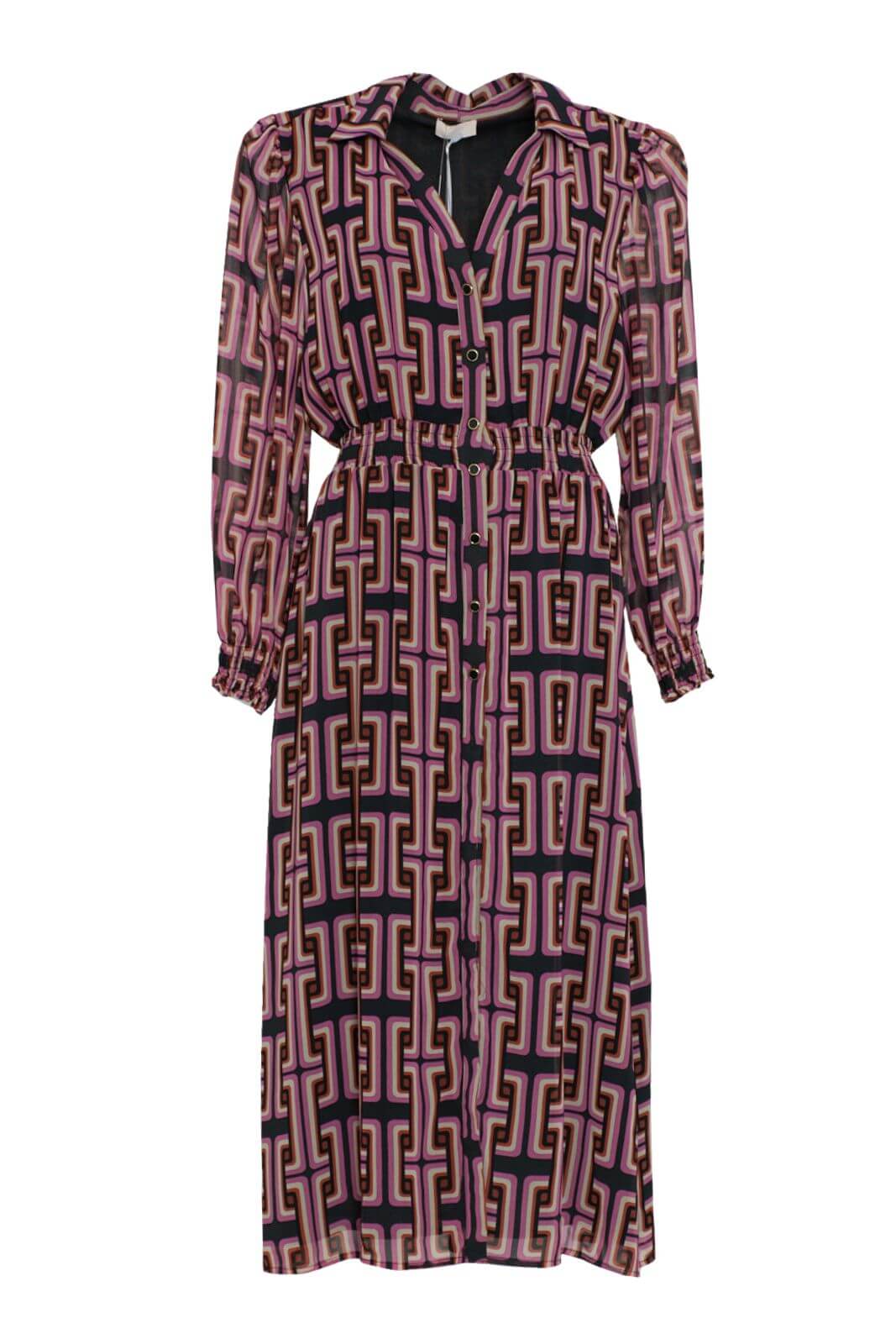 Abito Liu Jo da donna chemisier stampa geometrica fronte