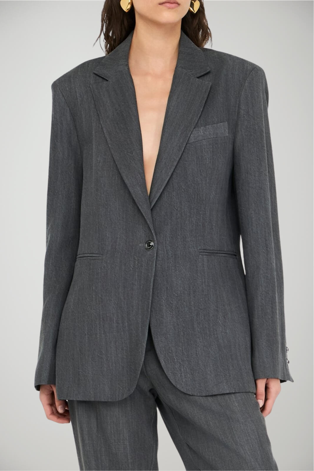 Blazer in denim da donna Liu Jo monopetto con rever fronte 1