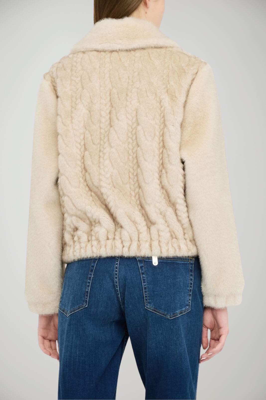 Bomber da donna Liu Jo in ecopelliccia a trecce retro