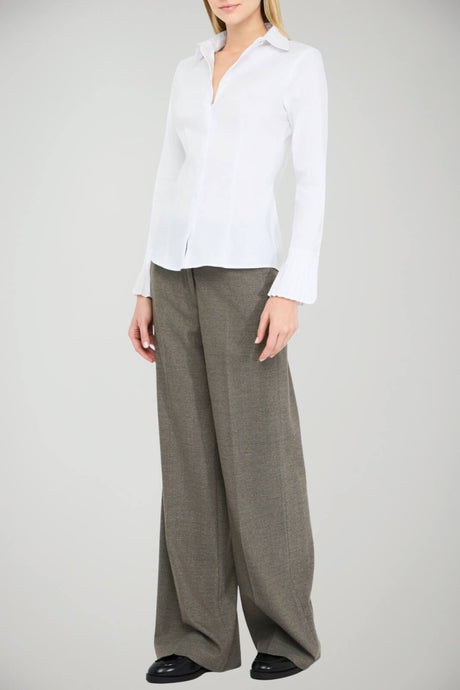 Camicia da donna in cotone Liu Jo con plissè ai polsi outfit