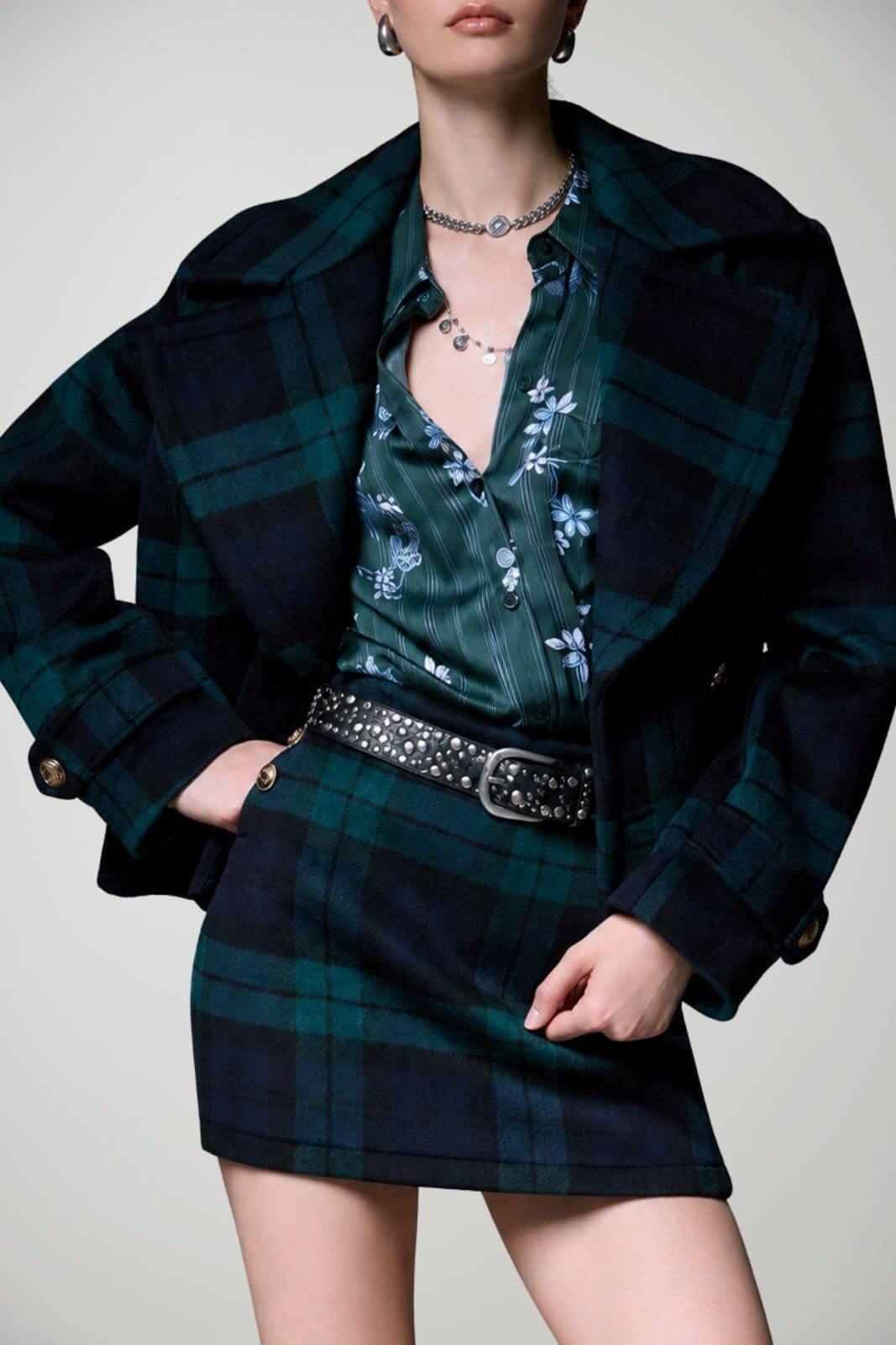 Liu Jo Cappotto Donna doppiopetto in fantasia tartan
