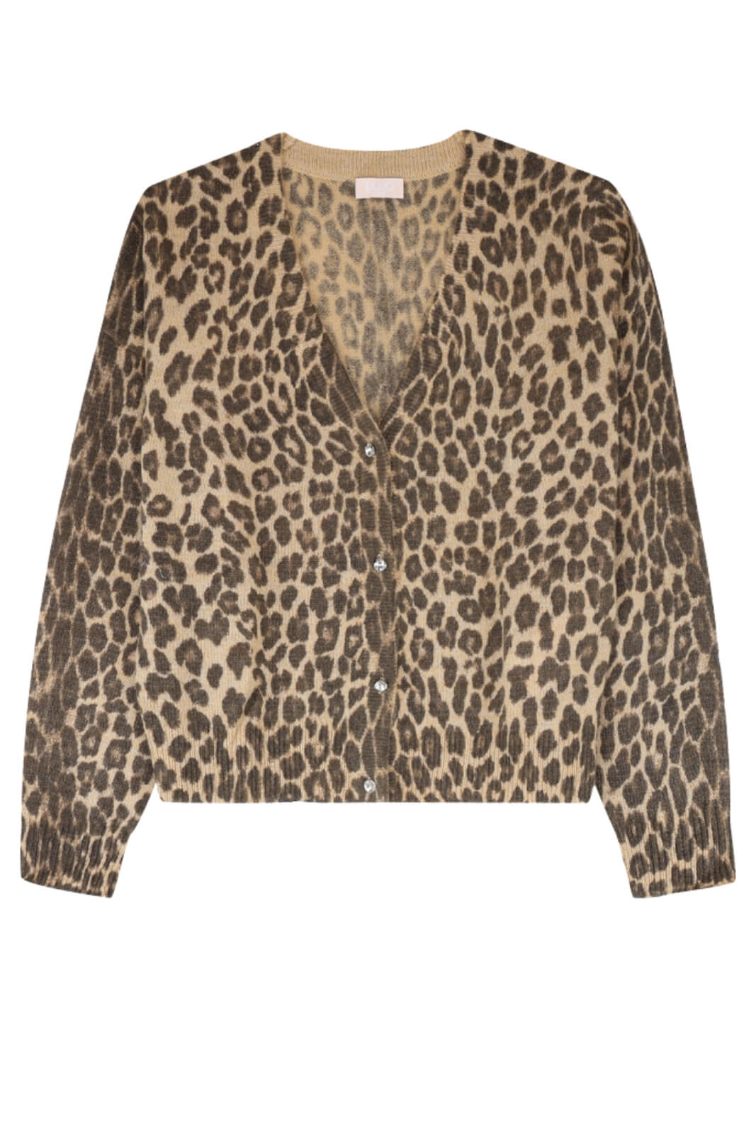 Cardigan Liu Jo da donna animalier con bottoni gioiello fronte