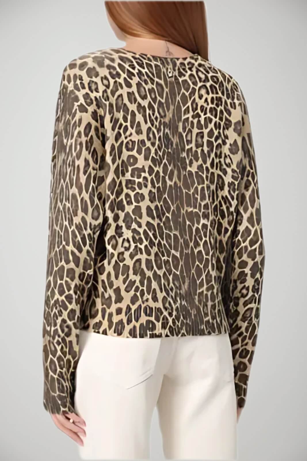 Cardigan Liu Jo da donna animalier con bottoni gioiello retro