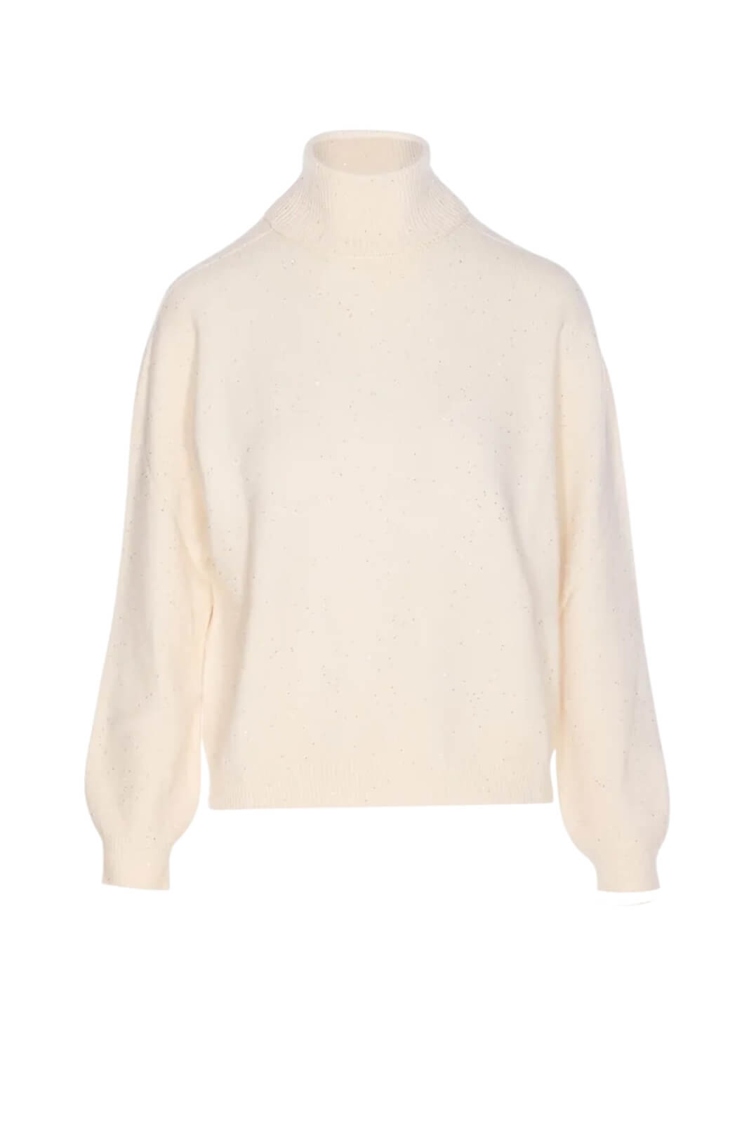 Dolcevita da donna con paillettes a tinta unita fronte