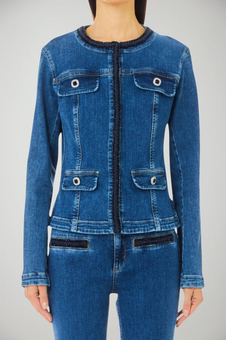 Giacca da donna Liu Jo in denim con bottoni gioiello