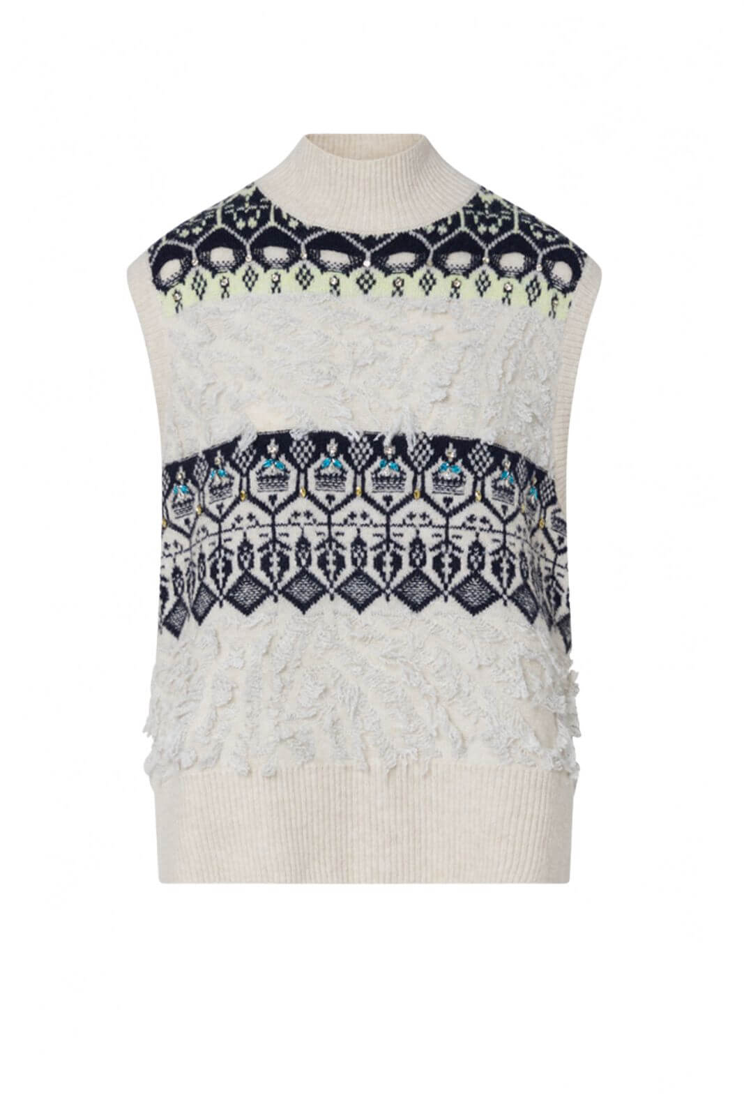 Liu Jo Gilet Donna jaquard con ricami gioiello