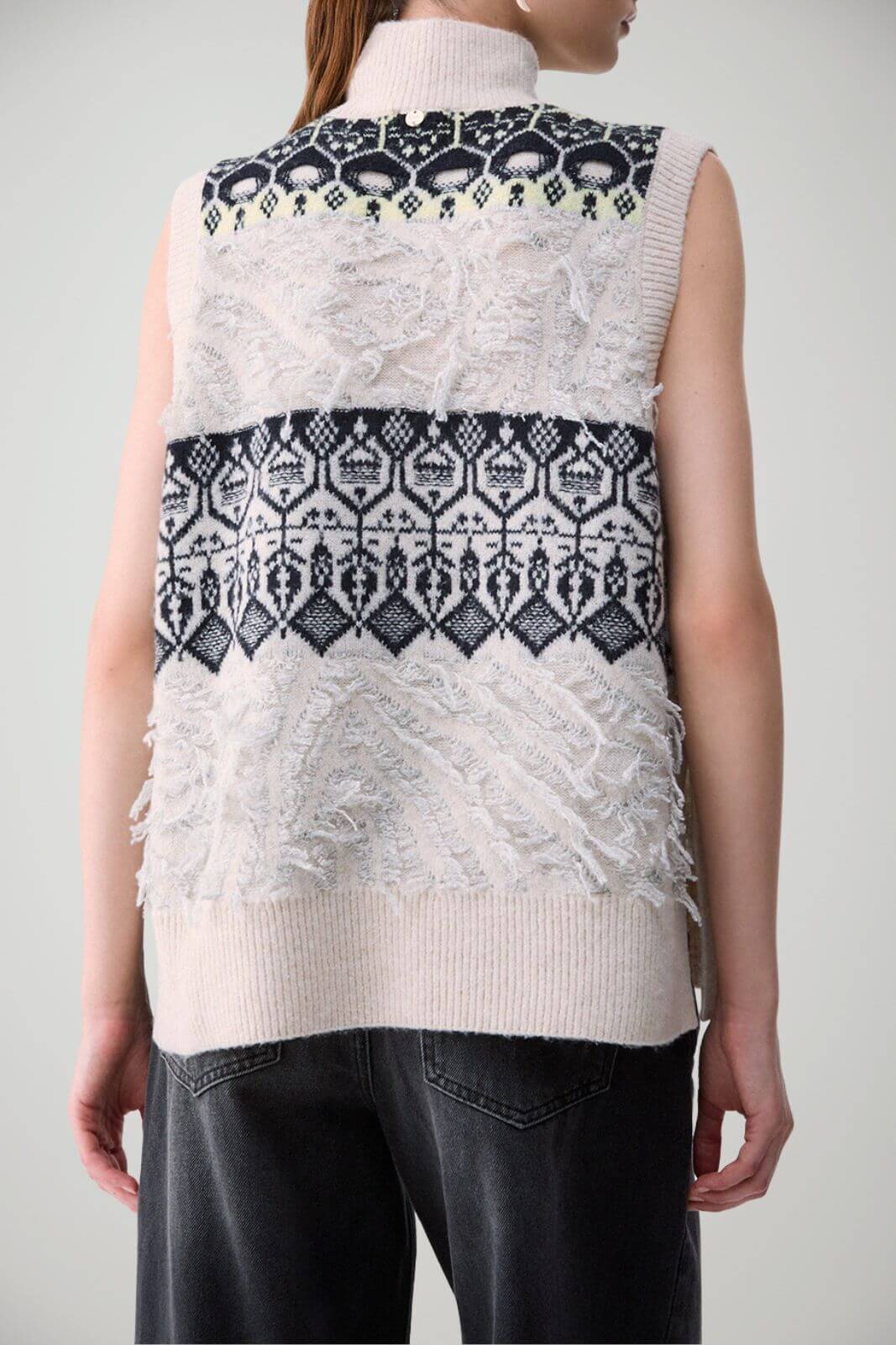 Liu Jo Gilet Donna jaquard con ricami gioiello