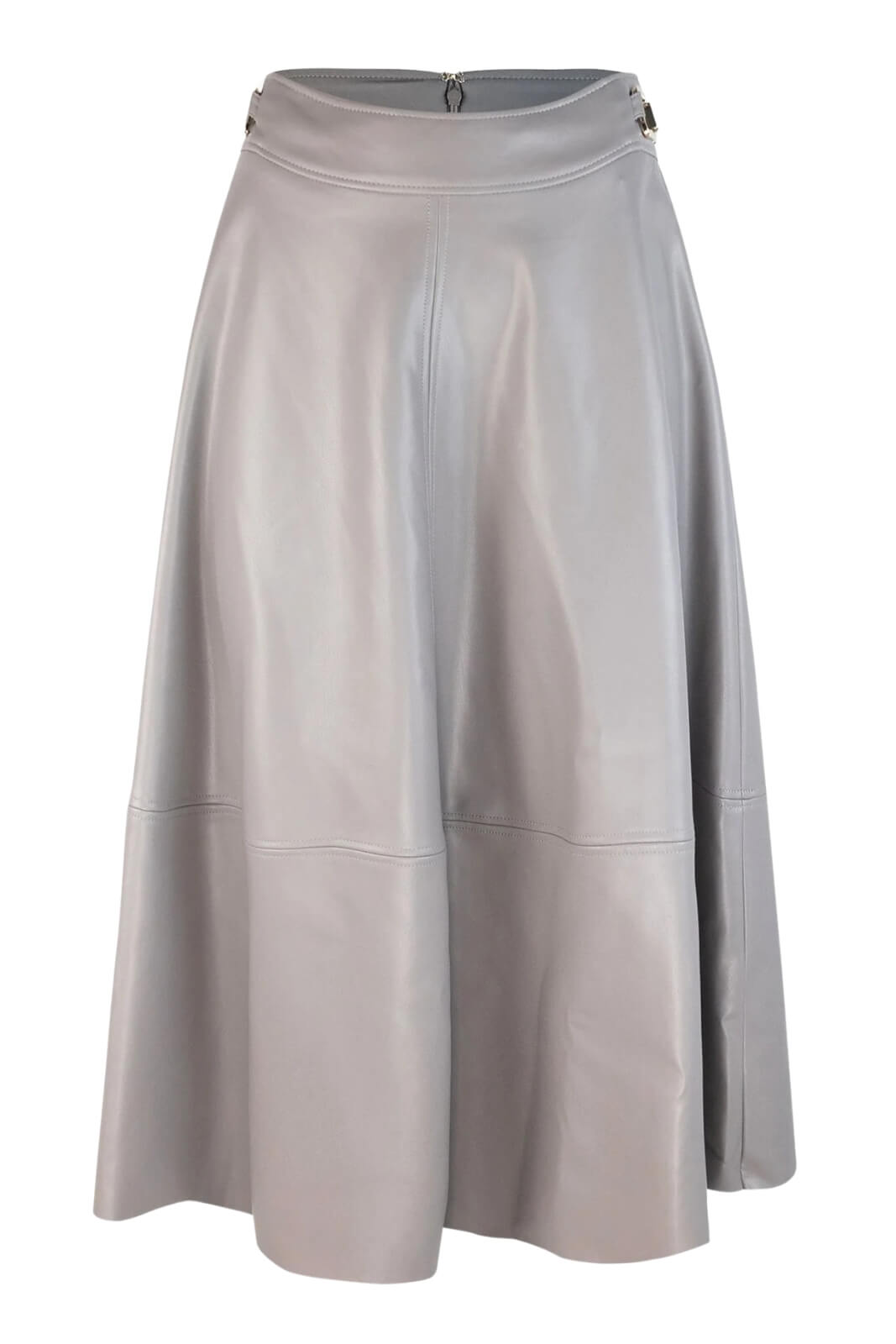 Gonna in ecopelle a campana fronte