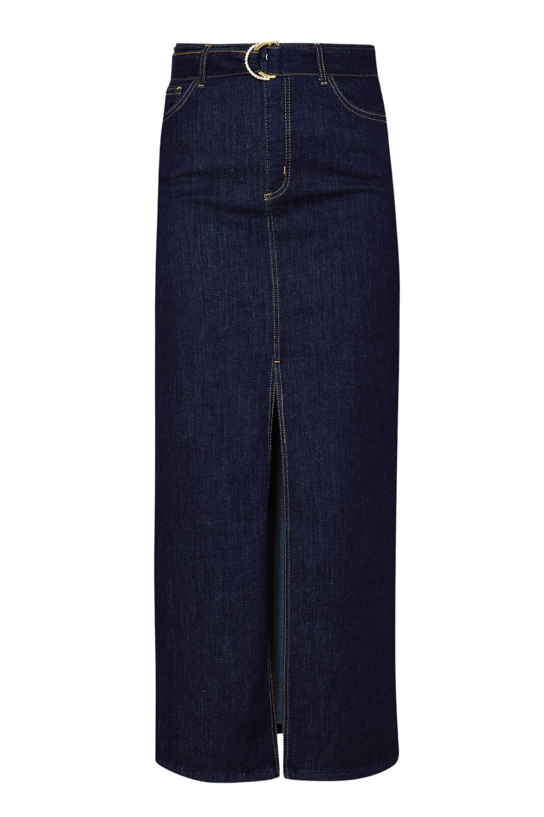 Gonna longuette Liu Jo in denim con cintura e fibbia logata