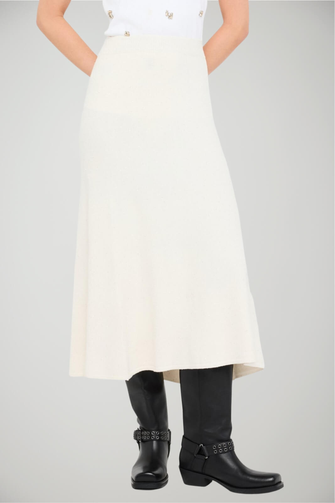 Gonna Liu Jo in maglia lunghezza midi fronte 1