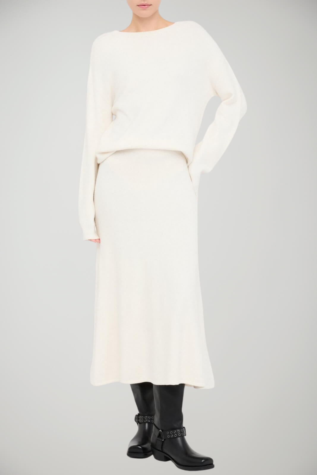 Gonna Liu Jo in maglia lunghezza midi outfit