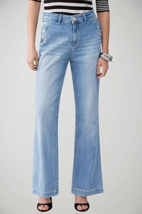 Jeans da donna Liu Jo flare a vita alta con bottoni laterali