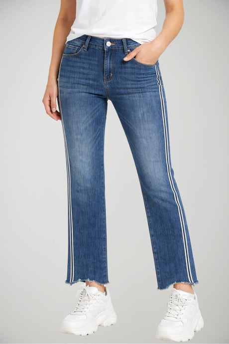 Jeans da donna Liu Jo con glitter e fondo sfrangiato