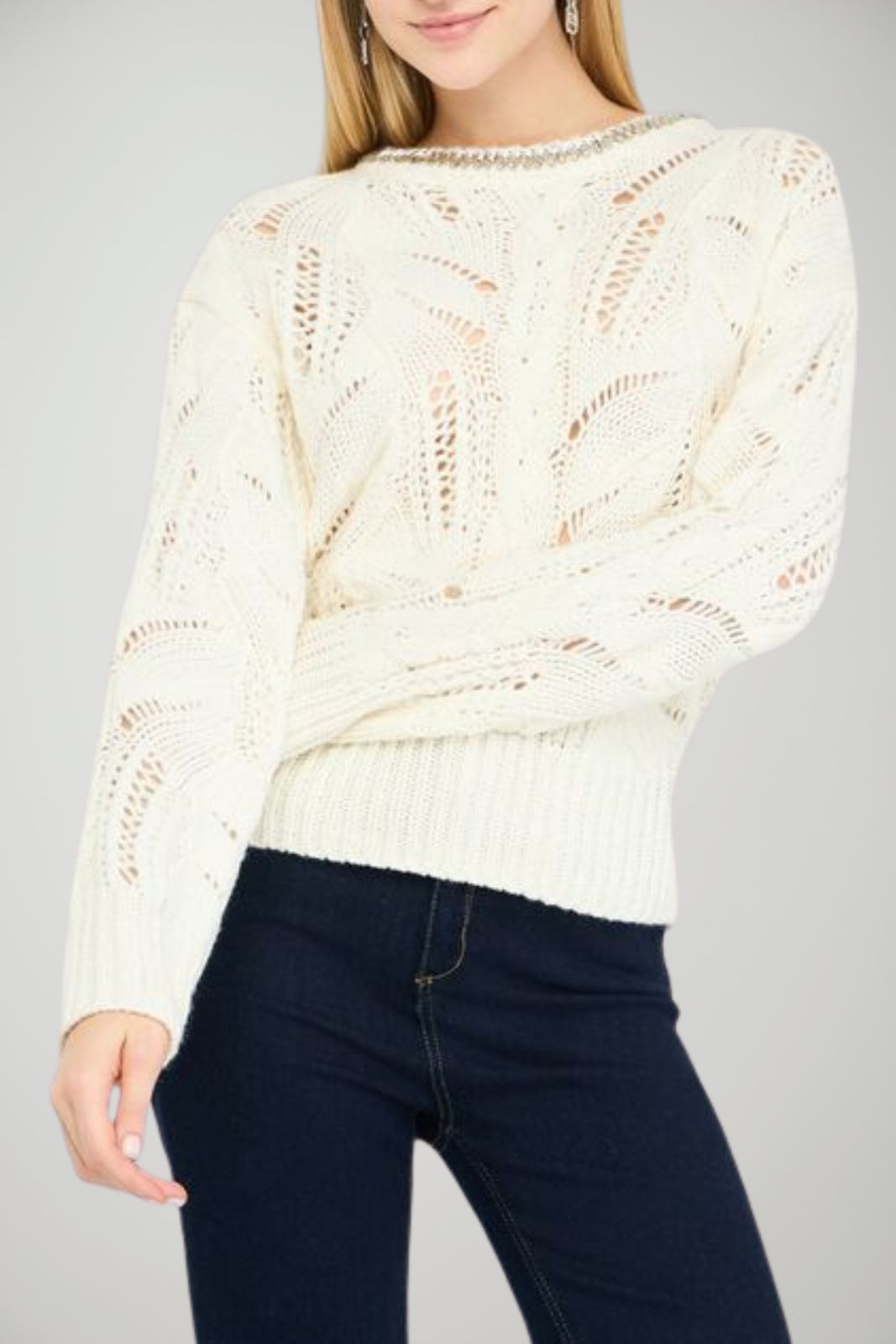 Liu Jo Maglia Donna traforata con gemme