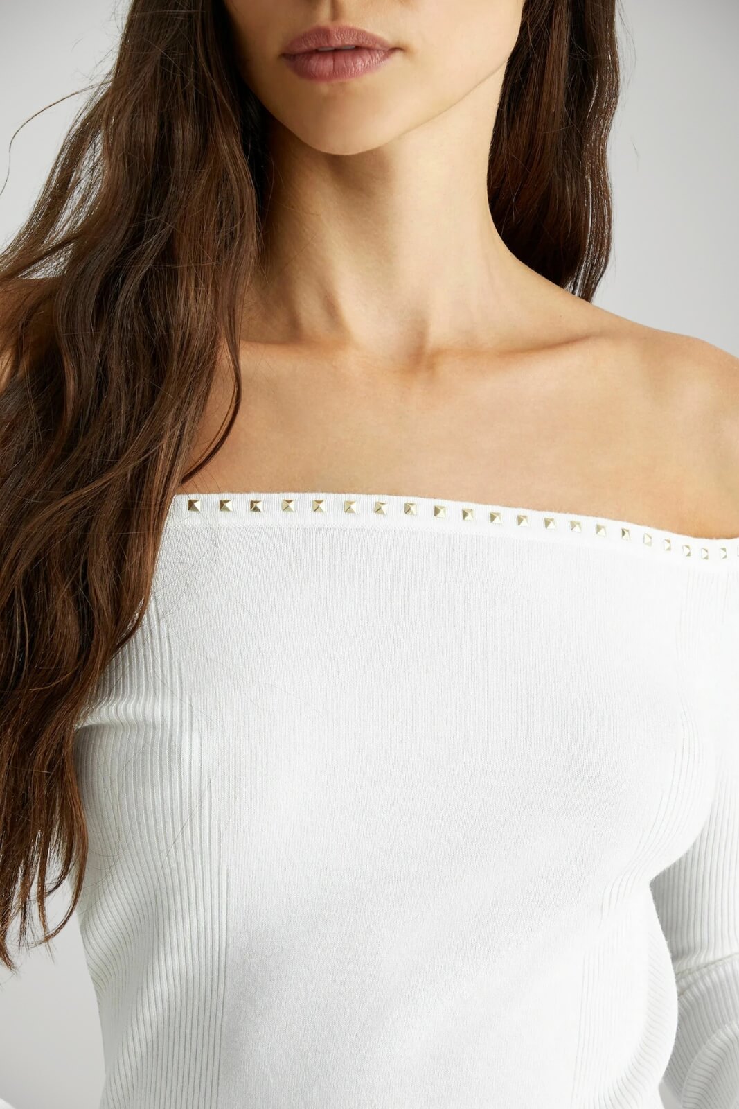 Maglia donna Liu Jo con scollo a barca e borchie