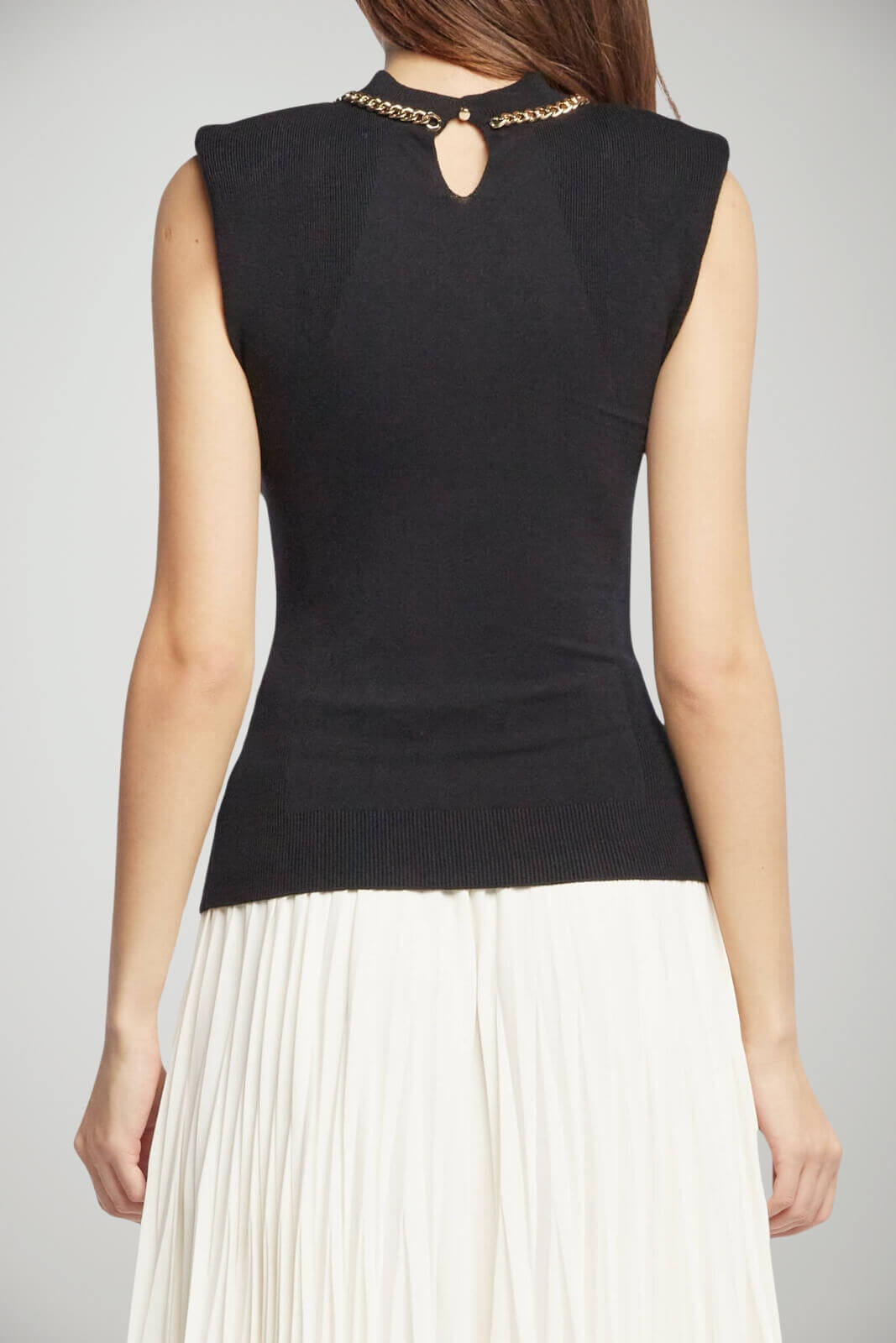 Maglia da donna Liu Jo smanicata con gioiello al collo