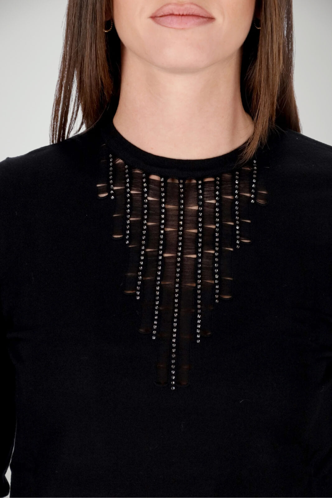 Maglia da donna Liu Jo in viscosa con strass e girocollo