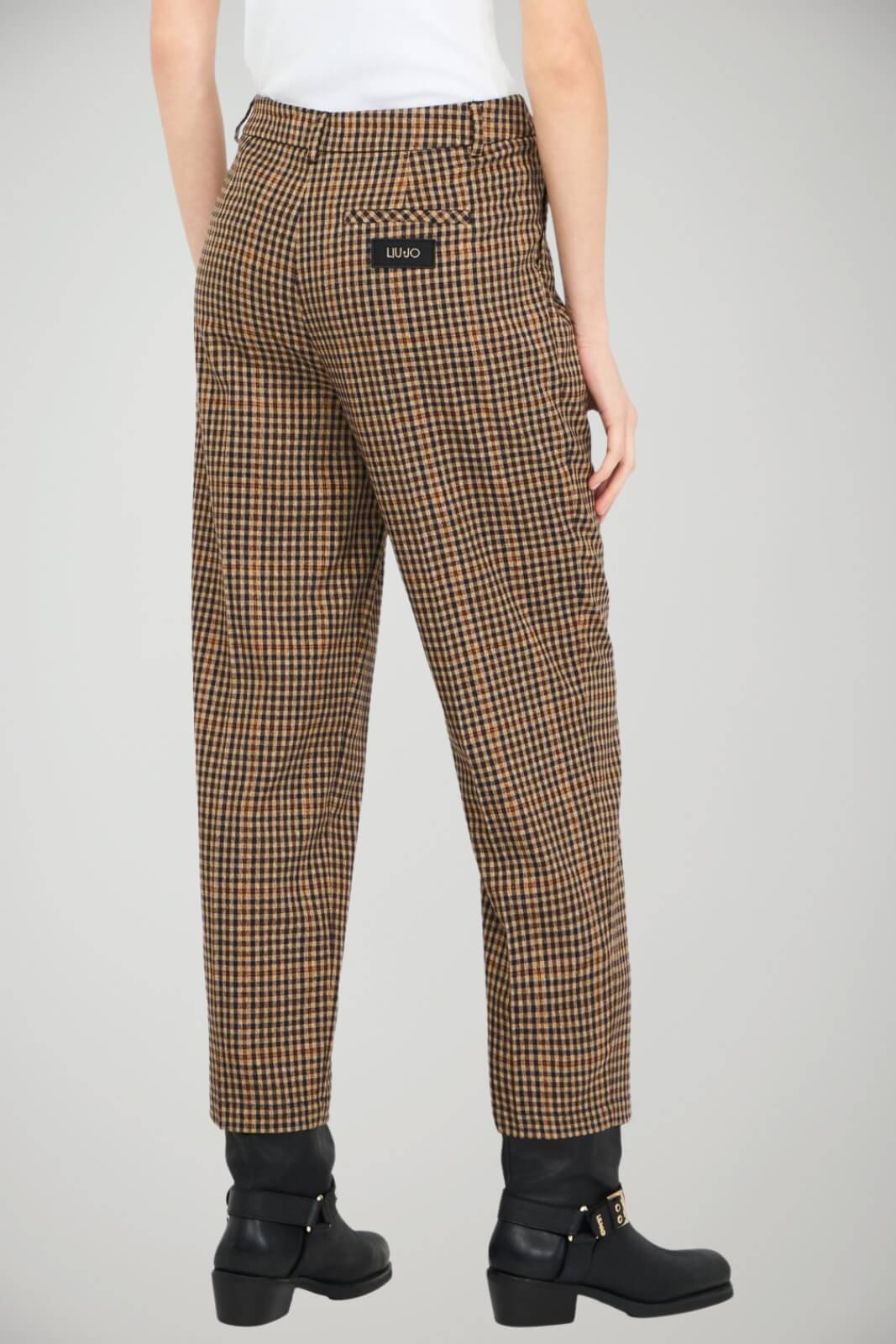 Pantaloni da donna Liu Jo a quadri con logo posteriore retro