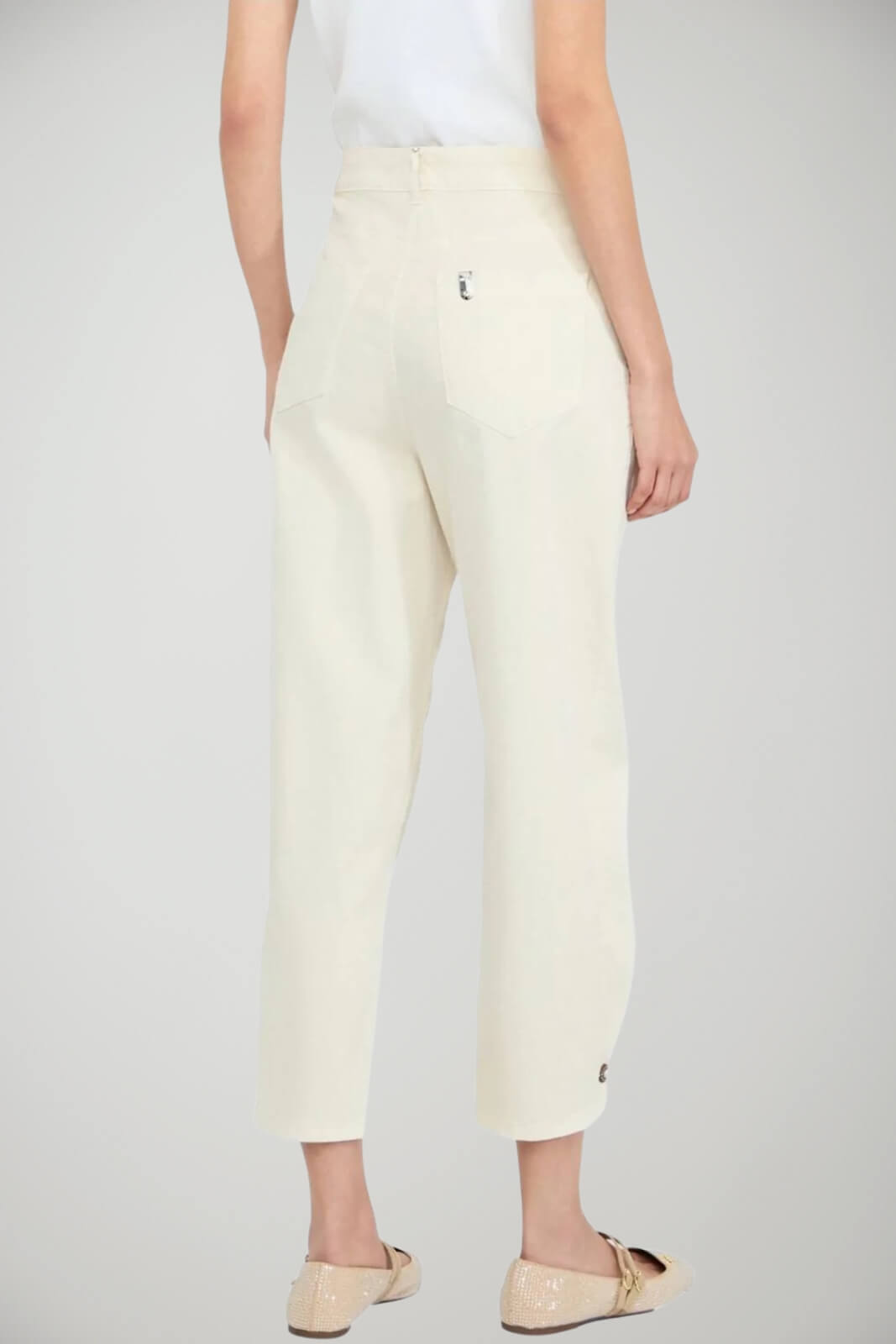 Pantaloni da donna Liu Jo ballon fit con pences a vita alta retro