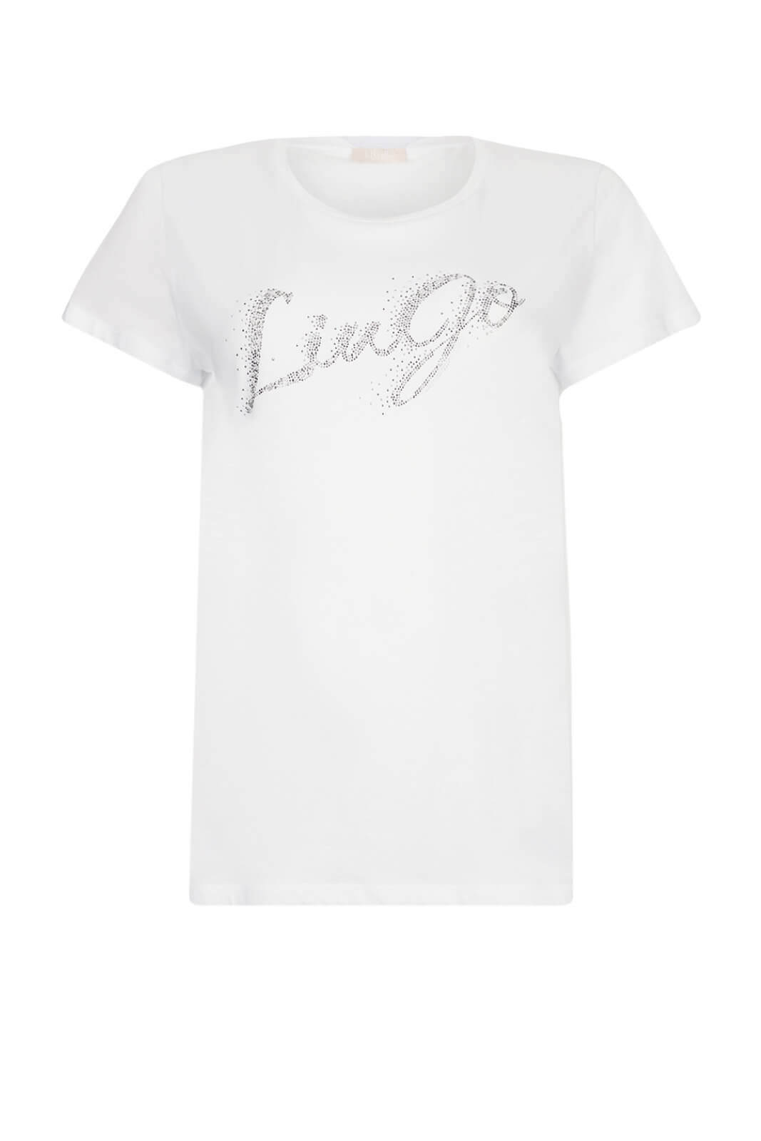 T-shirt da donna Liu Jo con logo in strass a maniche corte fronte