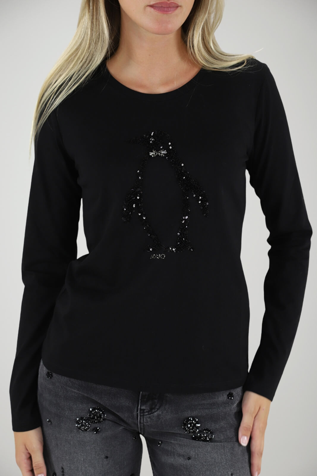T-shirt da donna Liu Jo a maniche lunghe con paillettes fronte 1