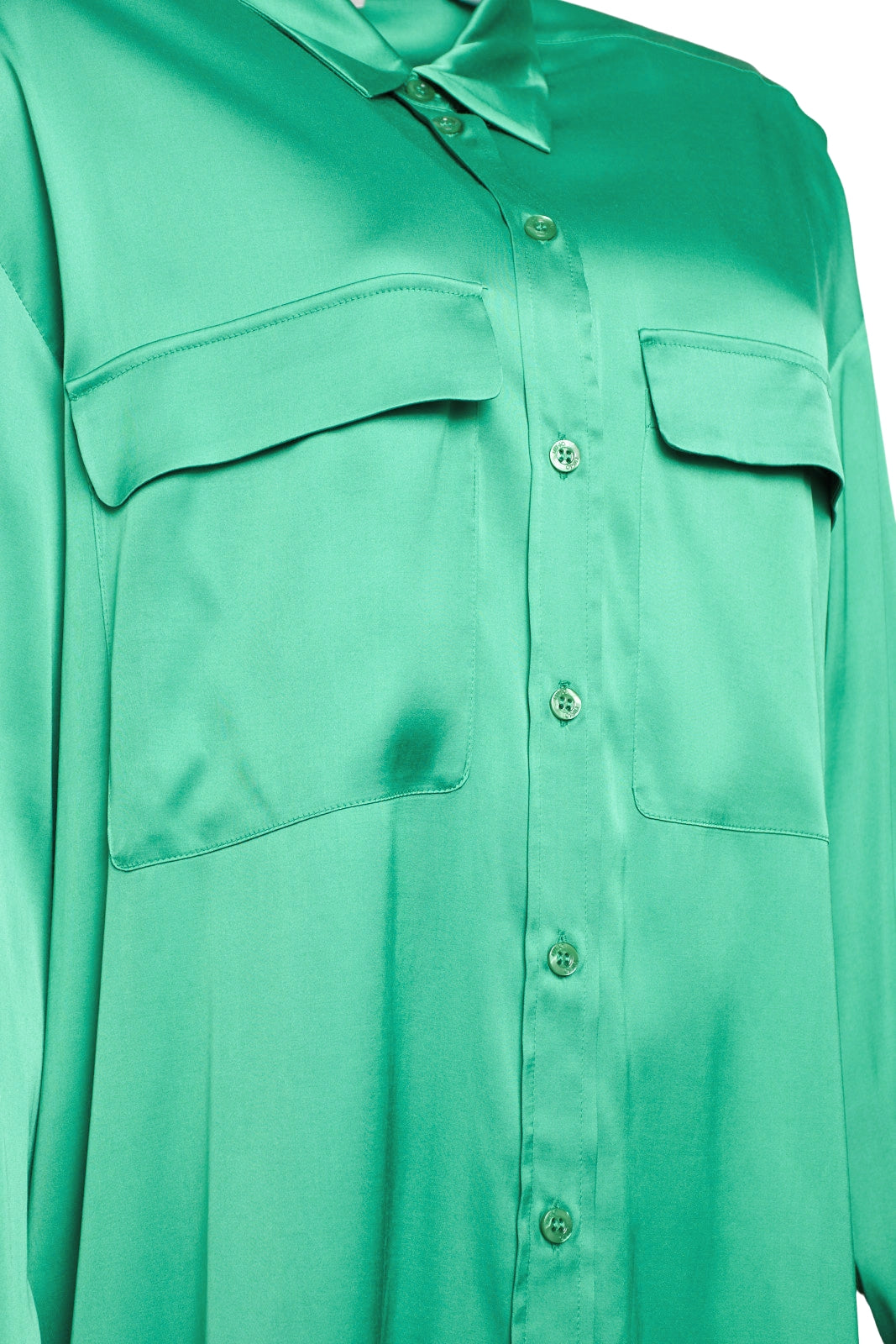 Camicia donna in raso viscosa stretch dettaglio