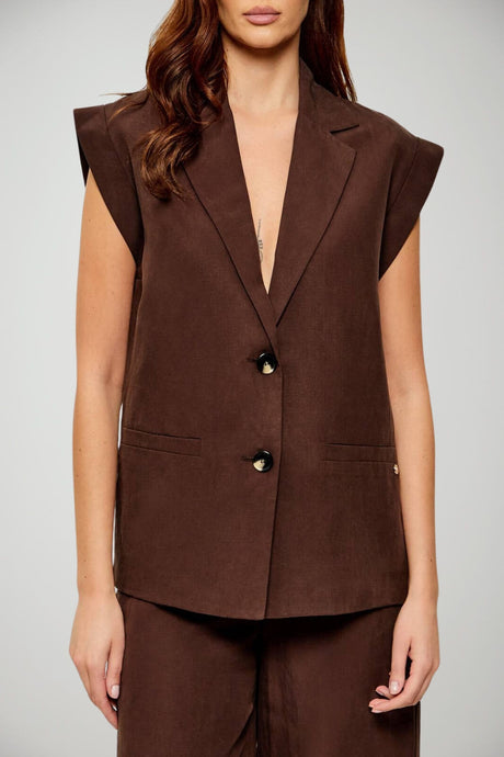 Liu Jo Gilet Donna monopetto con maniche ad aletta