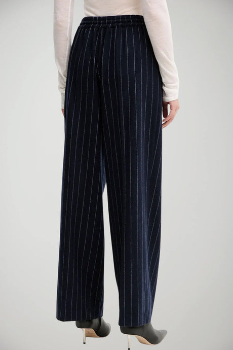 Liviana Conti Pantaloni Donna gessati in misto cashmere