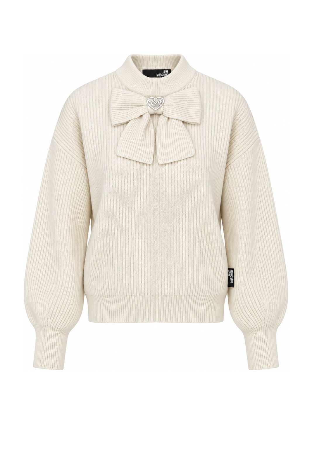 Love Moschino Maglia Donna a coste con fiocco