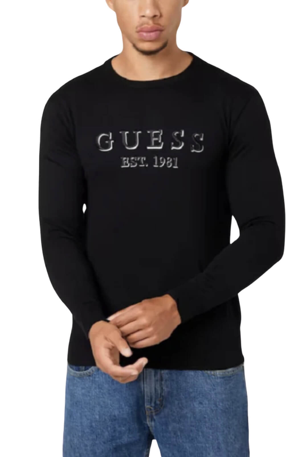 Guess Maglia Uomo ricamo logo in rilievo