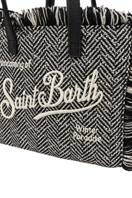 MC2 Saint Barth Borsa Donna Vanity Mini Wool Herringbone Strass