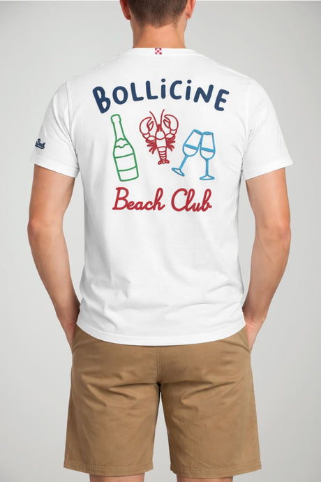 T-shirt da uomo MC2 Saint Barth a maniche corte con ricamo davanti e dietro