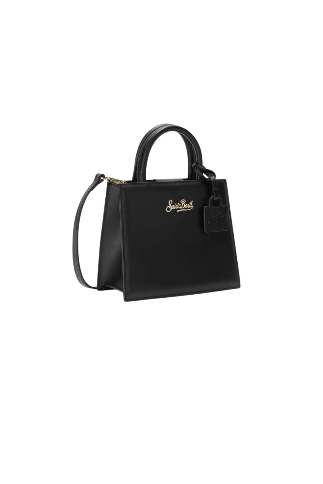 MC2 Saint Barth Borsa in pelle nera con logo dorato