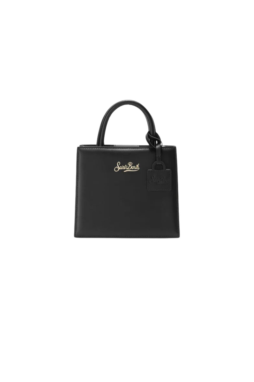 MC2 Saint Barth Borsa in pelle nera con logo dorato