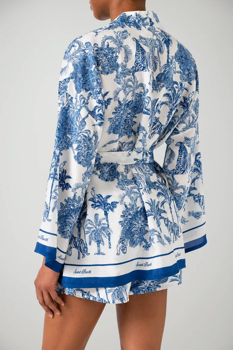 MC2 Saint Barth Kimono Donna Silk Habotai Jungle Oceania