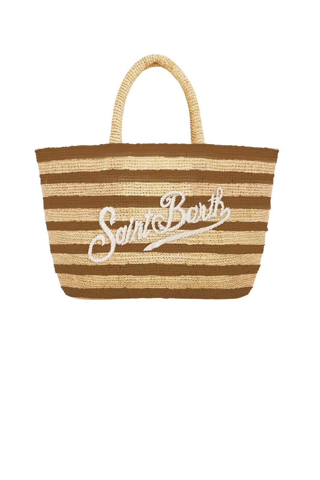 Borsa da mare MC2 Saint Barth in rafia a righe