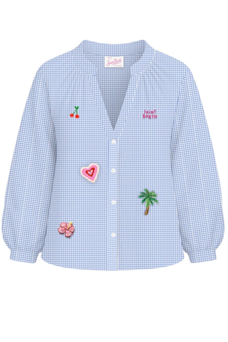 Camicia da donna MC2 Saint Barth in vichy con ricami
