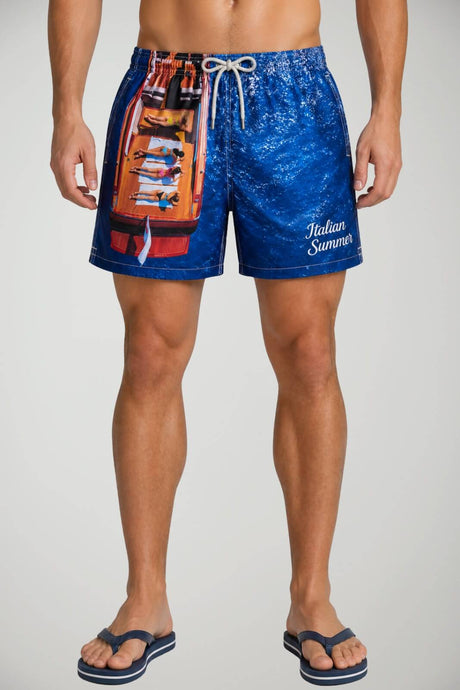Costume da uomo boxer MC2 Saint Barth con stampa yatch
