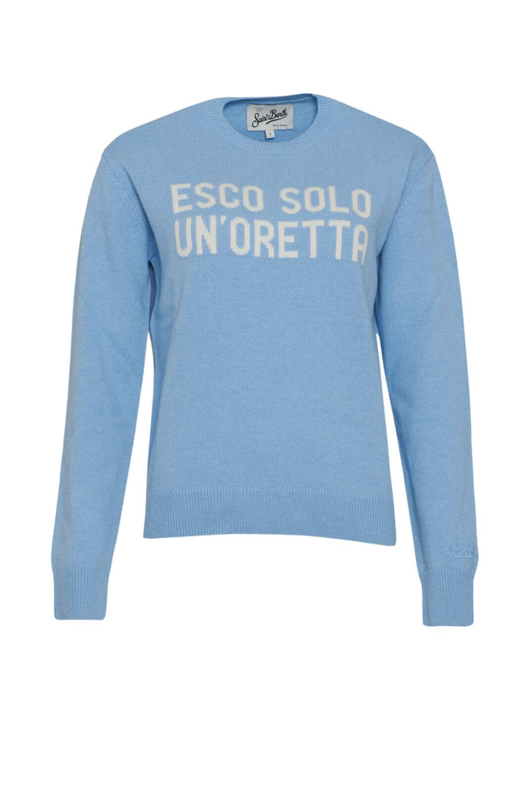 Maglia da donna MC2 Saint Barth a girocollo con lettering a contrasto fronte