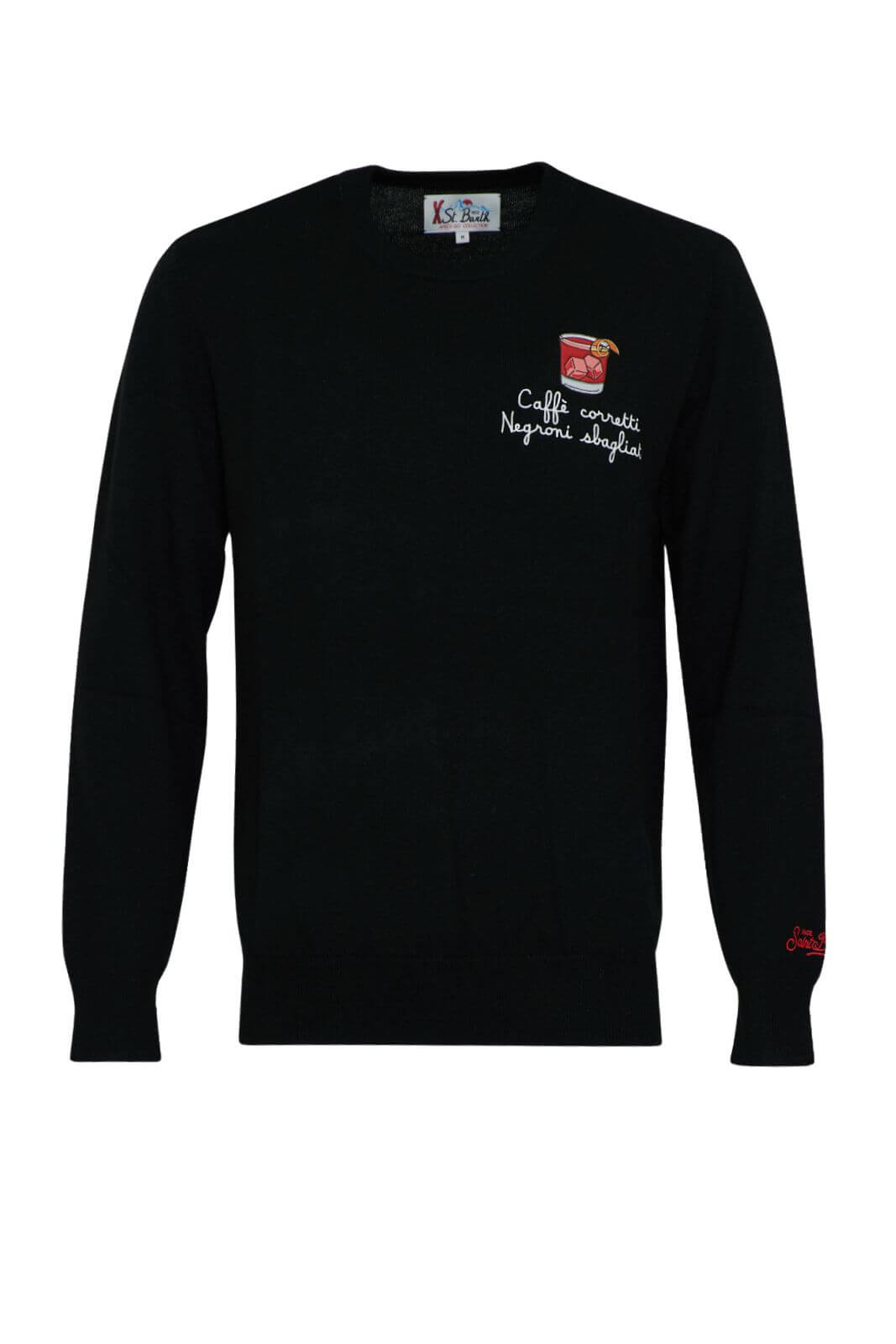 Maglia da uomo MC2 Saint Barth a girocollo con ricamo fronte