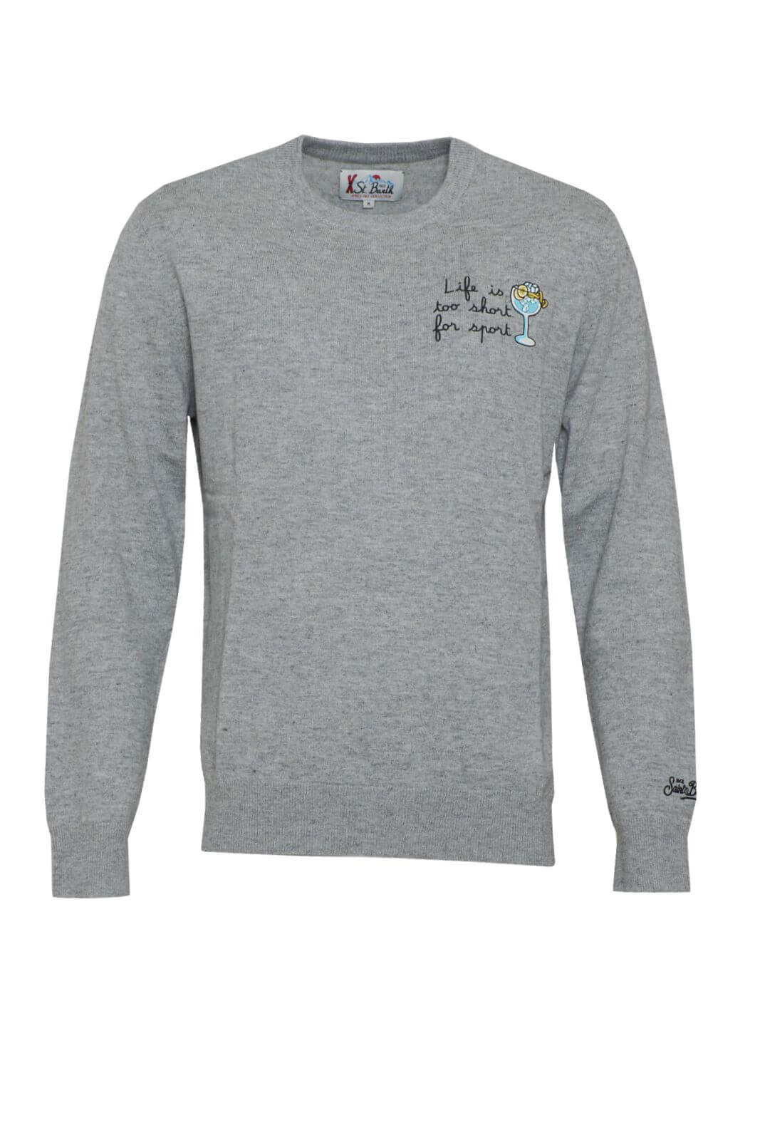 Maglia da uomo MC2 Saint Barth a girocollo con lettering fronte