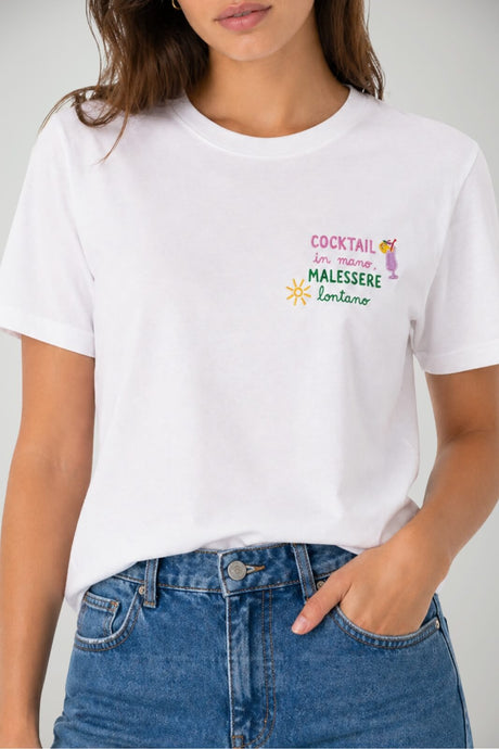 T-shirt da donna MC2 Saint Barth a maniche corte con ricamo