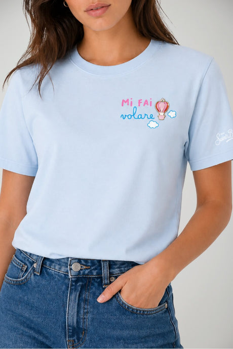 T-shirt da donna MC2 Saint Barth in cotone con ricamo