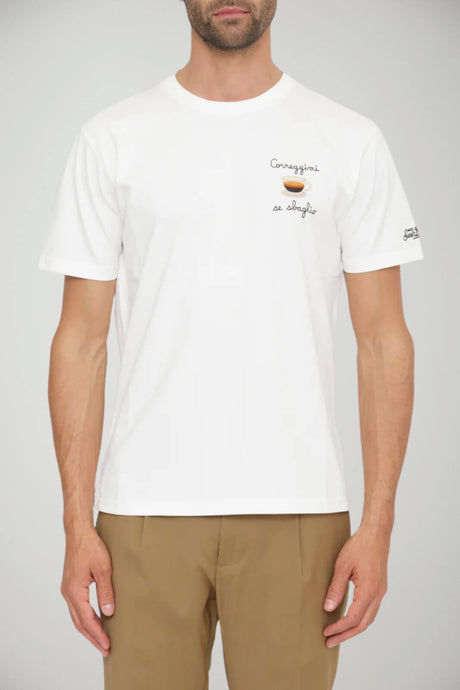 T-shirt da uomo MC2 Saint Barth a maniche corte con ricamo