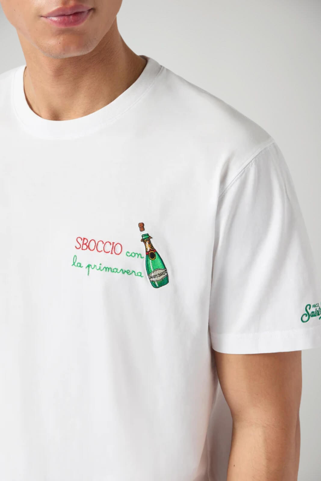 T-shirt da uomo in cotone MC2 Saint Barth a maniche corte con ricamo