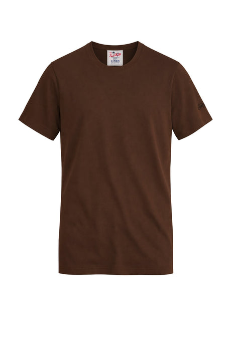 T-shirt da uomo MC2 Saint Barth in lino a maniche corte